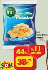 İNCİ ELMA DİLİM PATATES 1000 G İNCİ ELMA DİLİM PATATES 1000 G